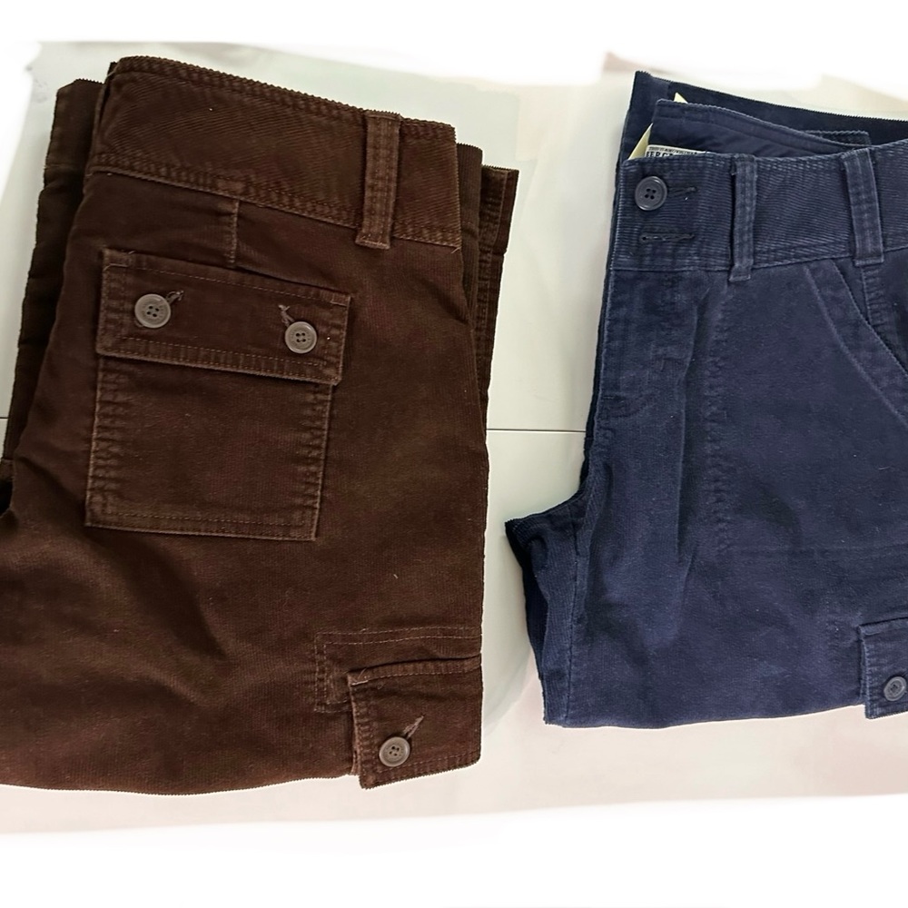 Abercrombie & Fitch Cargo Capris Wide Leg Straight Leg Corduroy Pants deadstock - Picture 8 of 8